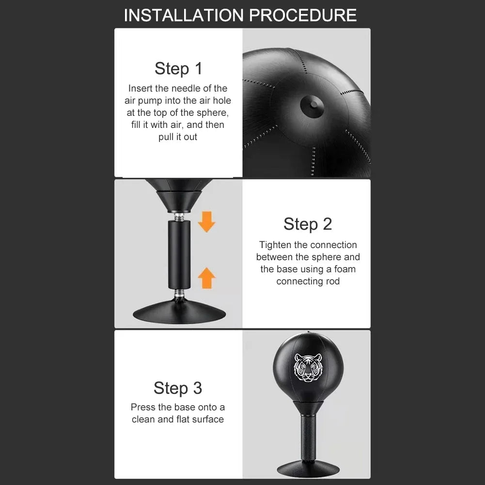 Desktop Punching Bag with Suction Cup Heavy Duty Stress Relief Practice Toys Desk Boxing Punch Ball for Kids Adults Training